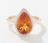 Vault Discoveries Serra Citrine & Diamond Pear Ring, 14K